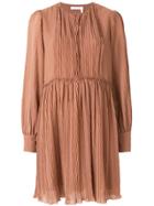 See By Chloé Pleated Smock Dress - Brown