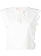 Giambattista Valli Scalloped Crop Top - White