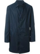 Lardini Rvr Reversible Midi Raincoat, Men's, Size: 50, Blue, Cotton/nylon/cashmere