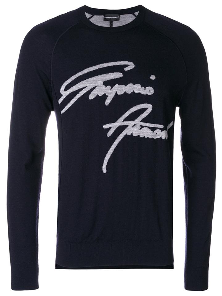 Emporio Armani Logo Sweater - Blue