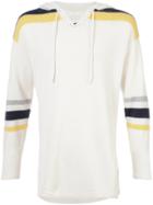 The Elder Statesman Heavy Hockey Lace-up Hoodie - White
