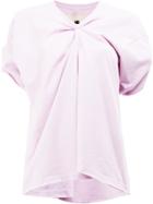 Aganovich Ruched V-neck T-shirt - Pink & Purple