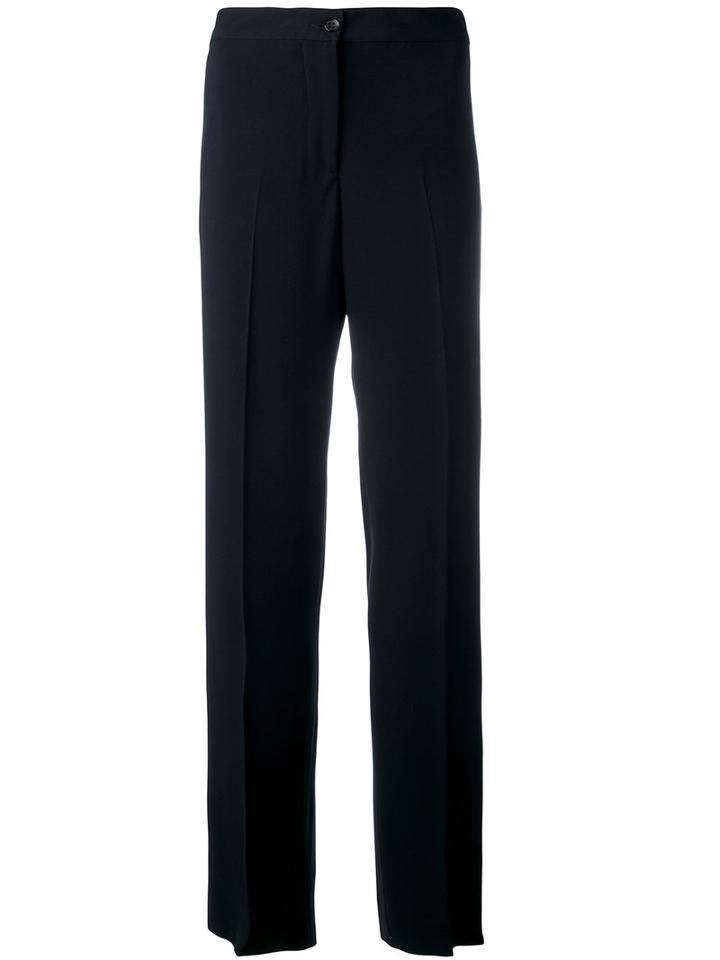Alberto Biani - Wide Leg Trousers - Women - Polyester/triacetate - 44, Blue, Polyester/triacetate