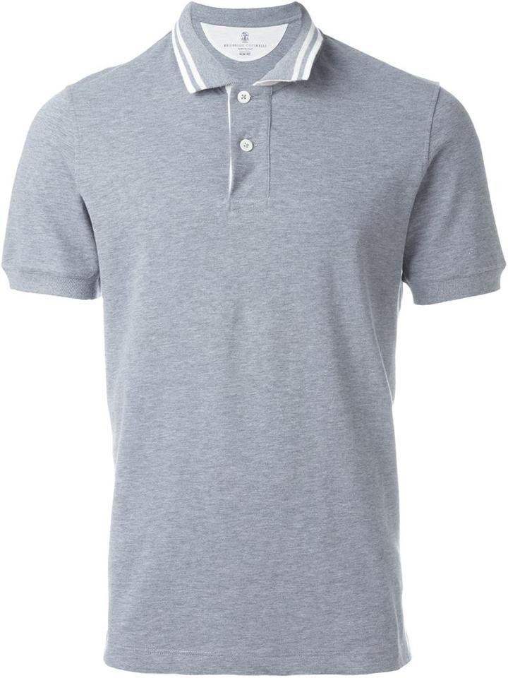 Brunello Cucinelli Contrast Trim Polo Shirt