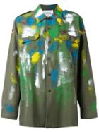 Forte Couture Paint Mark Military Jacket, Women's, Size: Small, Green, Cotton/polyester