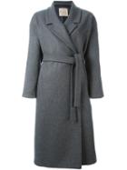 Erika Cavallini Belted Trench Coat, Women's, Size: 40, Grey, Polyamide/viscose/virgin Wool