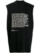 Rick Owens Drkshdw Oversized Quote Print Vest Top - Black