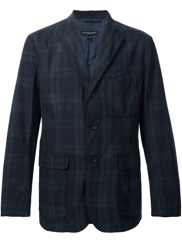 Engineered Garments 'baker' Plaid Blazer, Men's, Size: Xl, Blue, Polyester/cotton