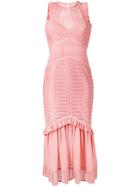 Three Floor Sheer Reveal Fitted Dress - Pink
