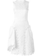 Simone Rocha Scalloped Brocade Dress, Women's, Size: 6, White, Cotton/acrylic/acetate/polyester