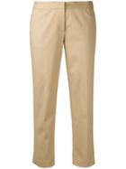 Michael Michael Kors - Straight Cropped Trousers - Women - Cotton/spandex/elastane - 8, Women's, Nude/neutrals, Cotton/spandex/elastane
