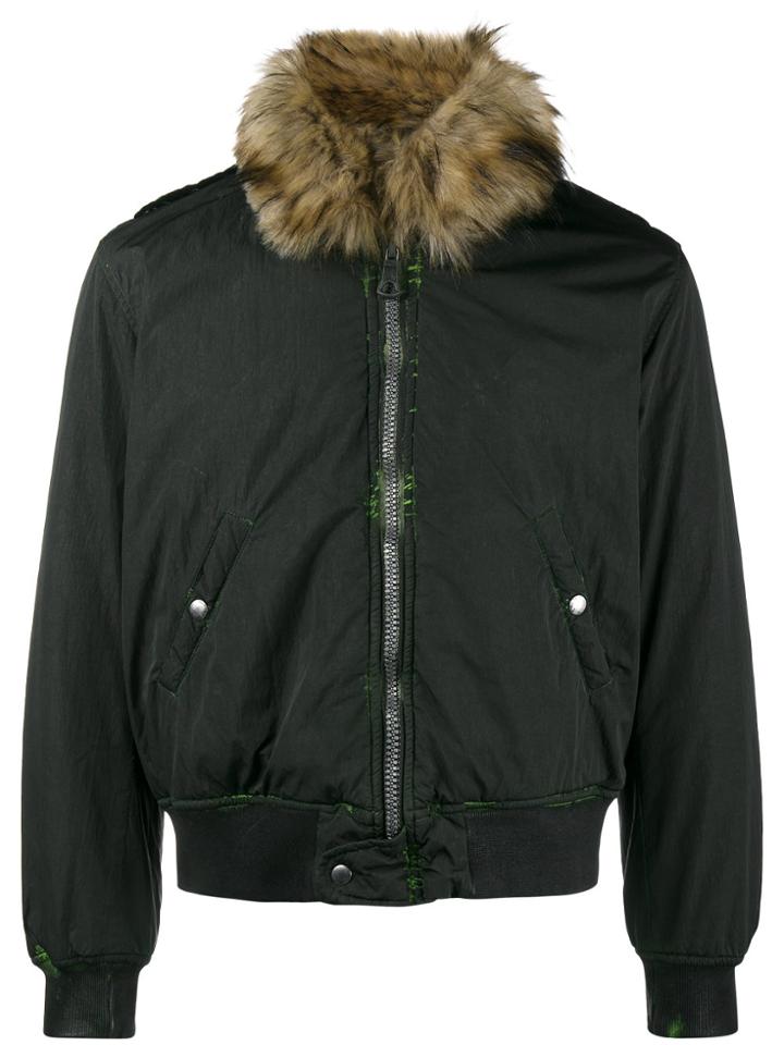 Our Legacy Tanker Faux Shearling-trimmed Bomber Jacket - Black