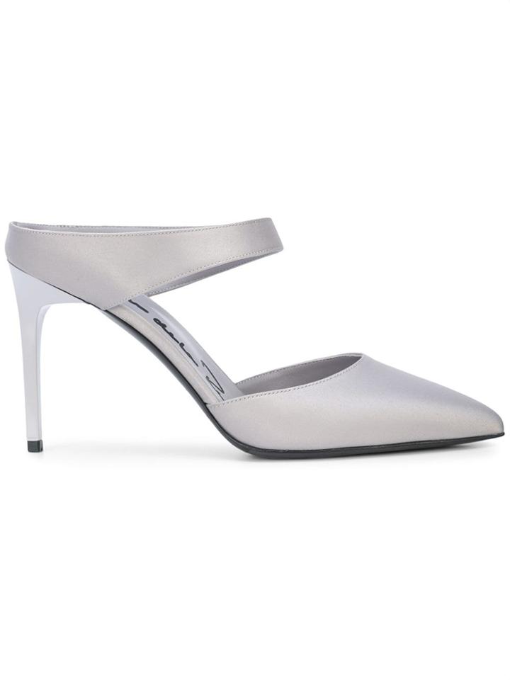 Oscar De La Renta Pointed Mules - Grey