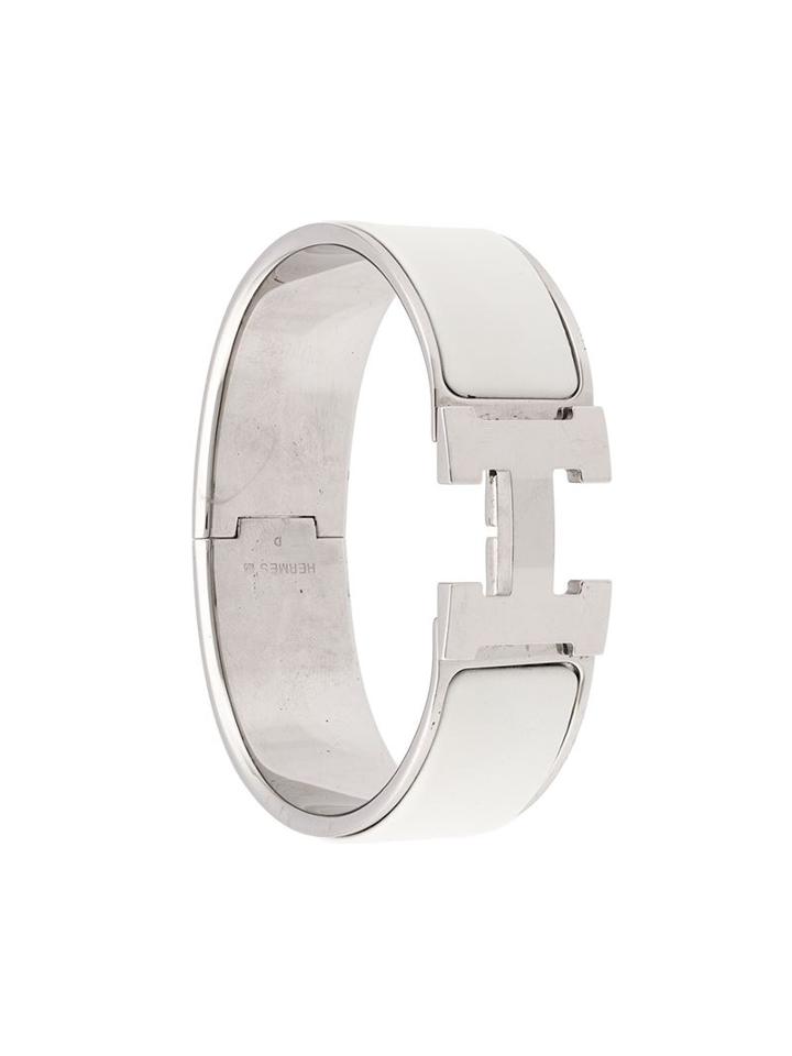 Hermès Vintage Clic Clac H Bracelet, Women's, White