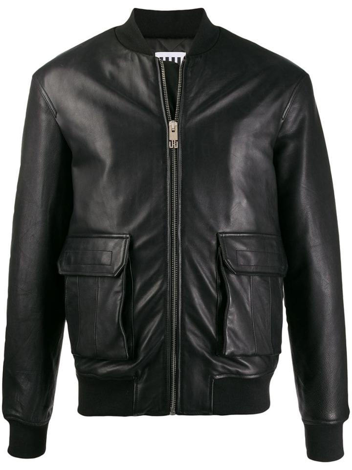 Les Hommes Urban Short Leather Jacket - Black