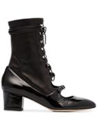Liudmila Black Mille Hortense 50 Leather Lace Up Boots
