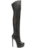 Casadei Stiletto Thigh Length Boots - Black