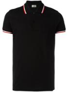 Saint Laurent Striped Trim Polo Shirt, Men's, Size: Xl, Black, Cotton