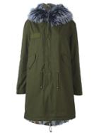Mr & Mrs Italy Lined Hooded Parka, Women's, Size: Xs, Green, Cotton/lamb Skin/coyote Fur/racoon Fur