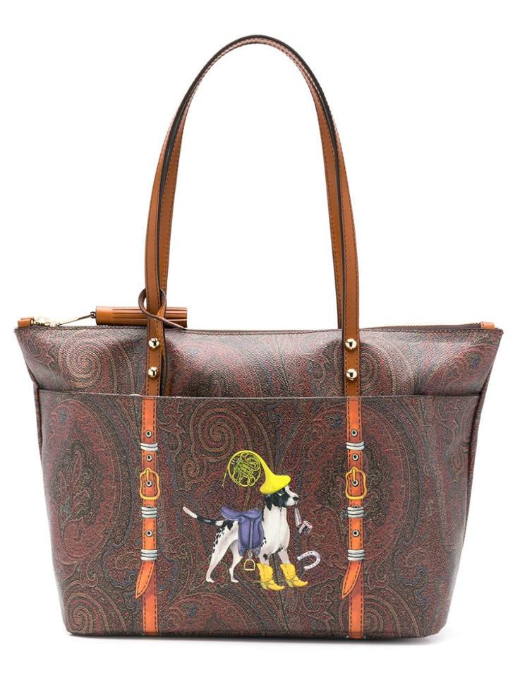 Etro Printed Tote Bag - Red