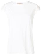 Twin-set Embellished Cap Sleeve T-shirt - White