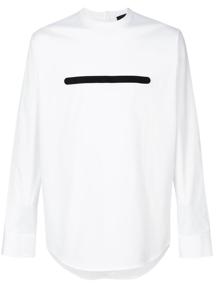 Dsquared2 - Collarless Stripe Print Shirt - Men - Cotton/spandex/elastane - S, White, Cotton/spandex/elastane