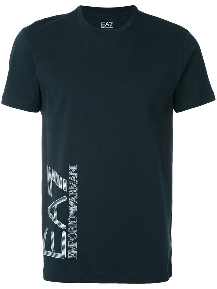 Emporio Armani - Logo Print T-shirt - Men - Cotton - Xxl, Blue, Cotton
