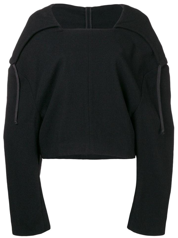 Comme Des Garçons Vintage 1996 Hooded Cropped Jumper - Black