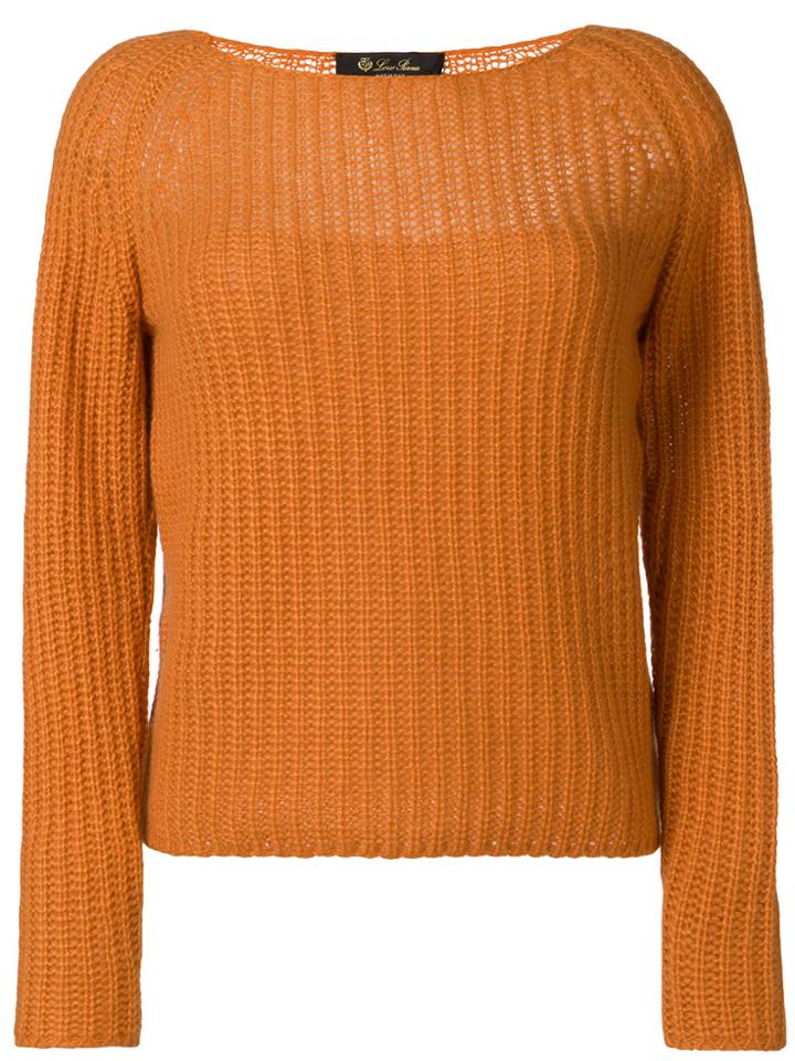 Loro Piana Long-sleeve Fitted Sweater - Yellow & Orange