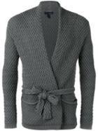 Lardini - Textured Tie Cardigan - Men - Cotton - Xl, Grey, Cotton