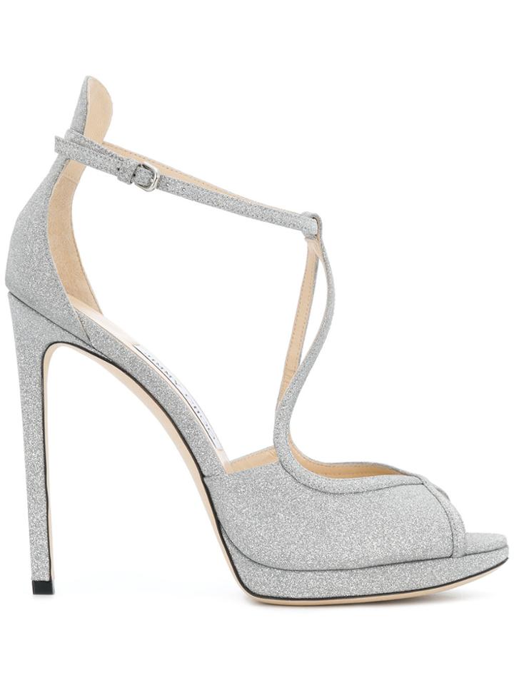 Jimmy Choo Fawne Glitter Sandals - Metallic