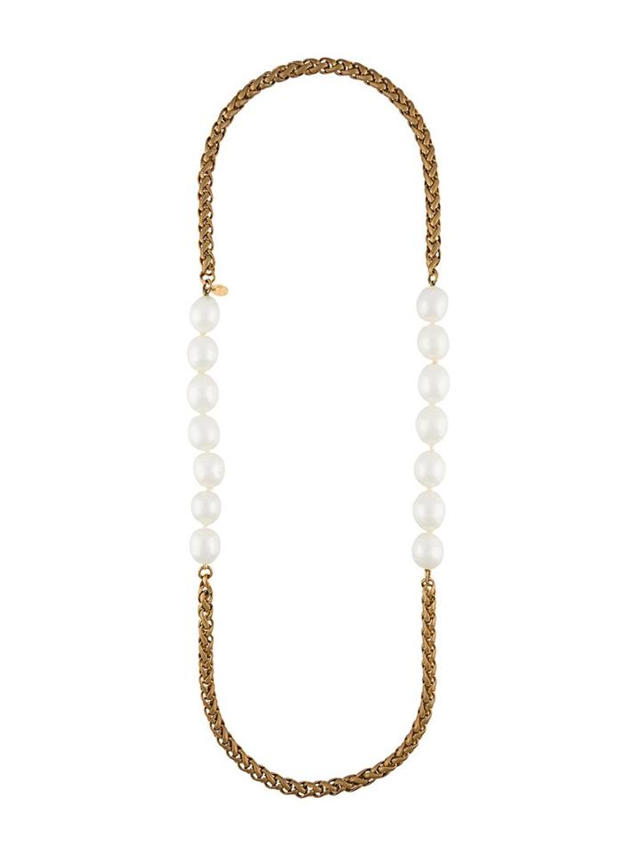 Chanel Vintage Faux Pearl Chain Neckalce