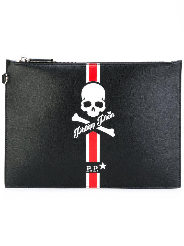 Philipp Plein - Kingston Clutch - Men - Calf Leather/suede - One Size, Black, Calf Leather/suede