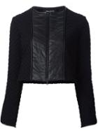 Yigal Azrouel Chevron Quilted Jacket, Women's, Size: 0, Black, Polyamide/spandex/elastane