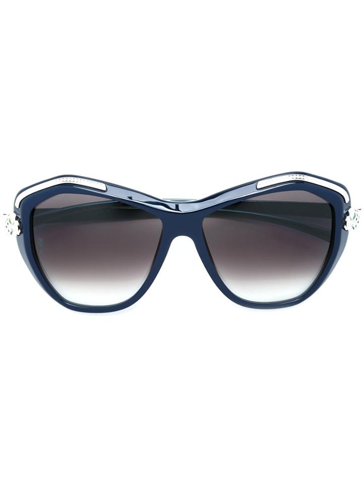 Cartier 'panthère Wild' Sunglasses - Blue
