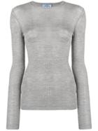Prada Stretch Knit Sweater - Grey