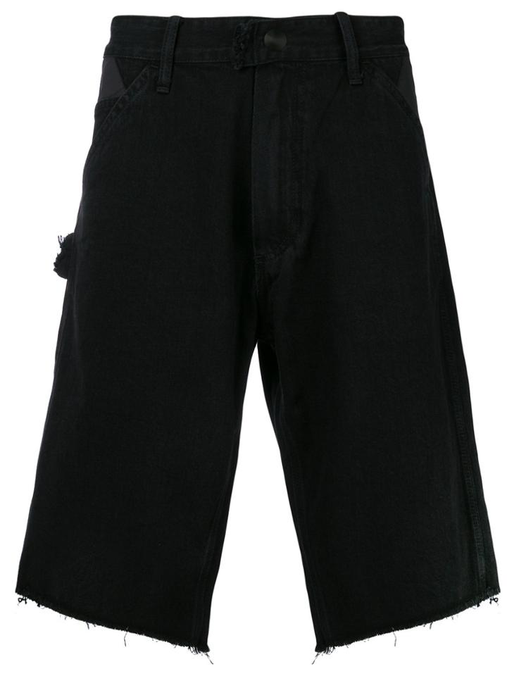 U.p.w.w. Frayed Hem Denim Shorts - Black