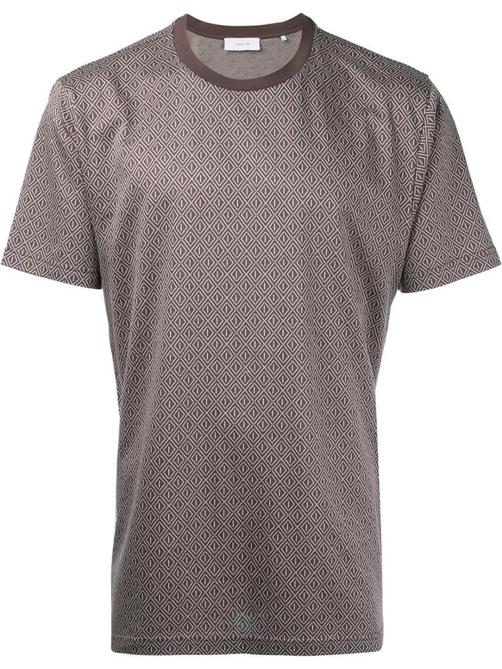 Diamond Pattern T-shirt - Men - Cotton - Xxl, Brown, Cotton, Cerruti 1881