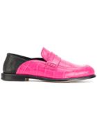 Loewe Two-tone Croc Effect Loafers - Pink & Purple