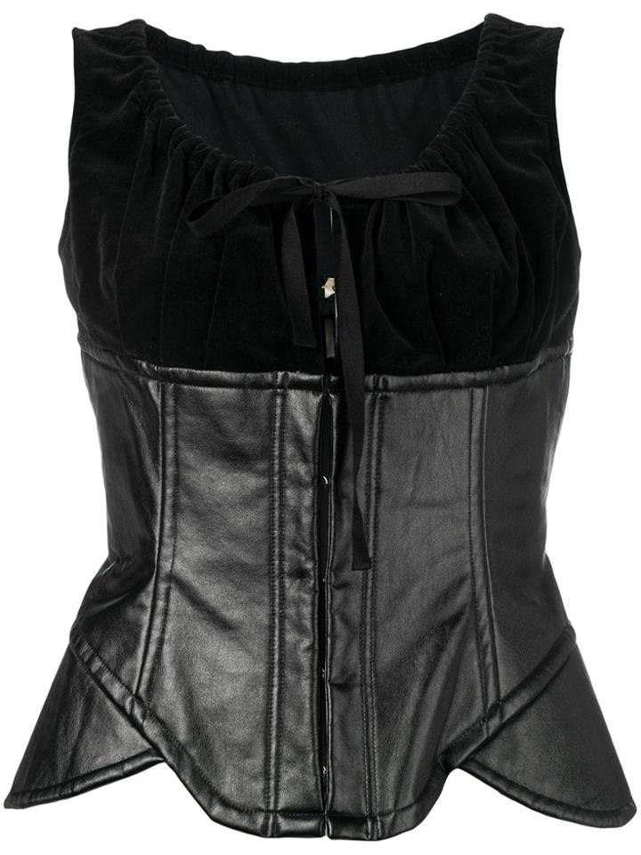 Comme Des Garçons Vintage 2001's Artificial Leather Bustier - Black