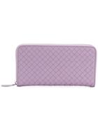 Bottega Veneta Woven Zipped Wallet - Pink & Purple