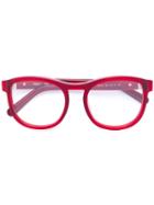 Chloe Eyewear - Acetate Round Framed Glasses - Women - Acetate - 61, Red, Acetate