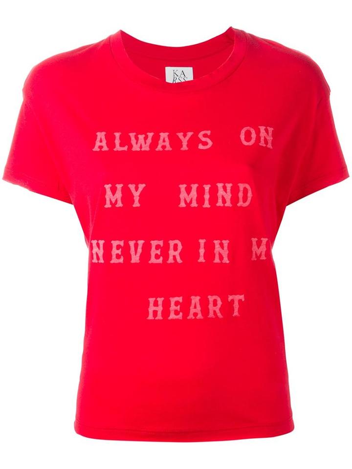 Zoe Karssen Always On My Mind Print T-shirt, Women's, Size: Small, Red, Cotton/modal