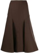Joseph A-line Midi Skirt - Brown