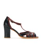 Sarah Chofakian Contrasting Trimming Sandals - Black