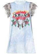 Amen Lace Sleeve Vest - Blue