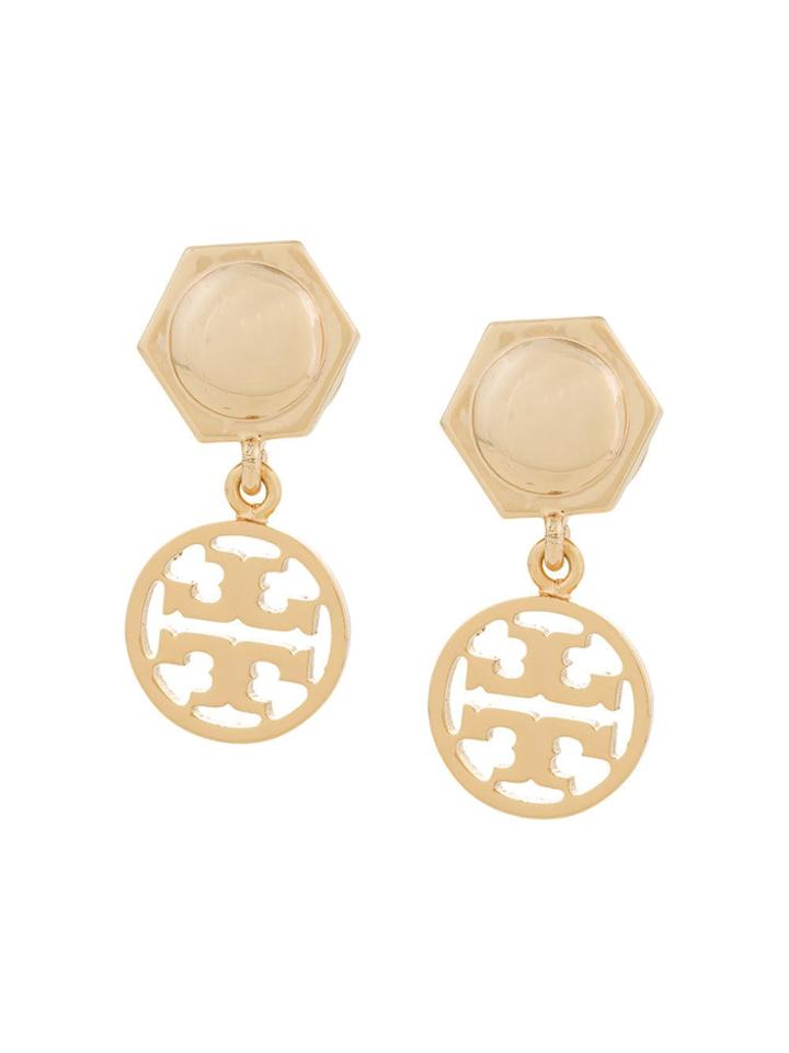 Tory Burch Logo Drop Earrings - Gold