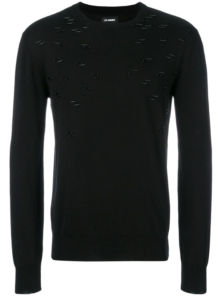 Les Hommes Embellished Jumper - Black