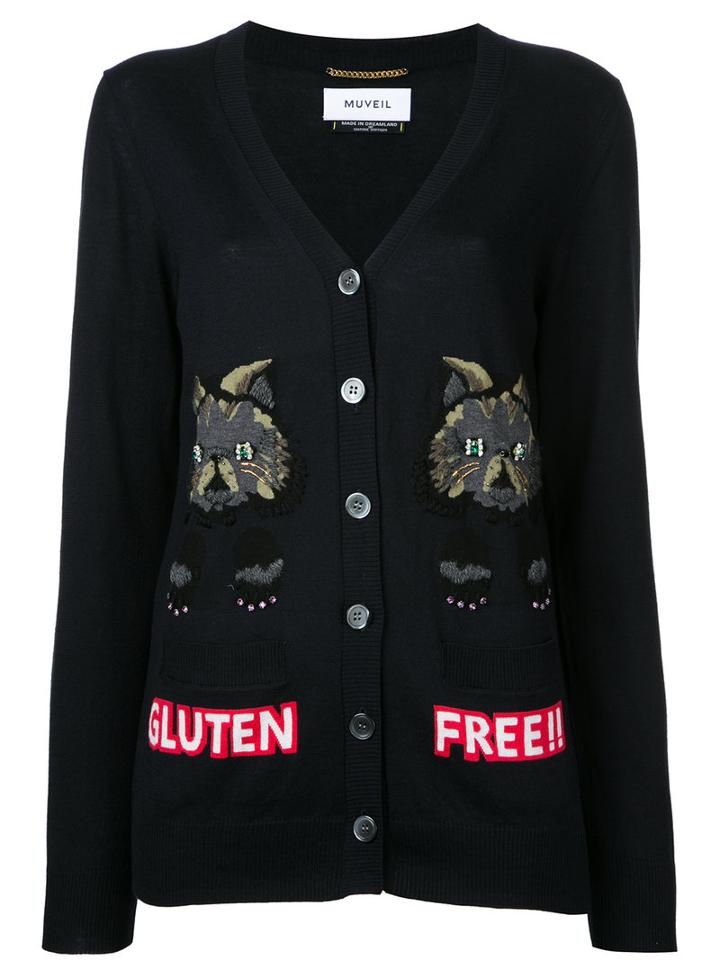 Muveil - Gluten Free Cardigan - Women - Cotton - 38, Black, Cotton