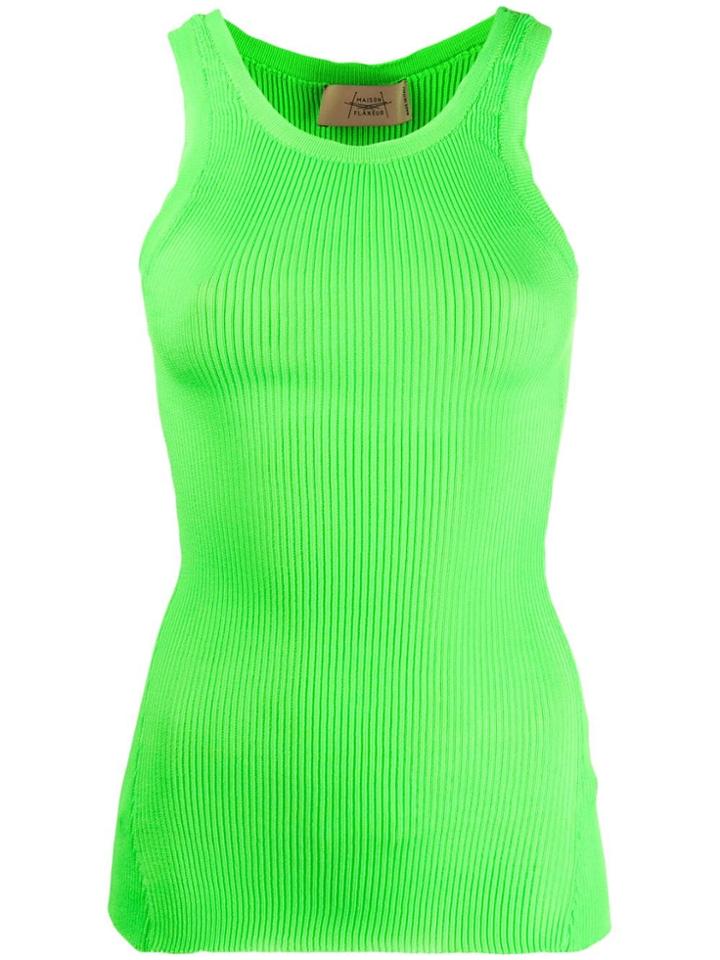 Maison Flaneur Ribbed Tank Top - Green